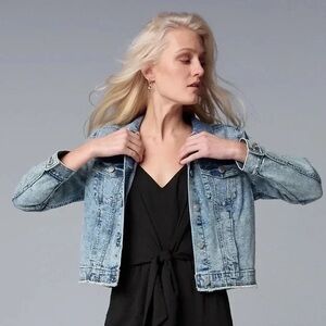 Simply Vera Vera Wang Light Blue Jean Jacket